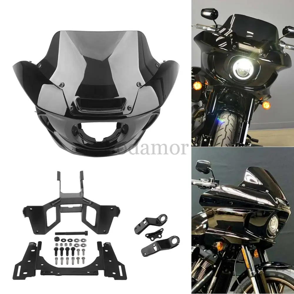 For Harley Low Rider ST FXLRST El Diablo FXRST 2022-24 Motorcycle Black Headlight Fairings Windshield Wind Deflectors w/ Bracket
For Harley Low Rider ST FXLRST El Diablo FXRST 2022-24 Motorcycle Black Headlight Fairings Windshield Wind Deflectors w/ Bracket