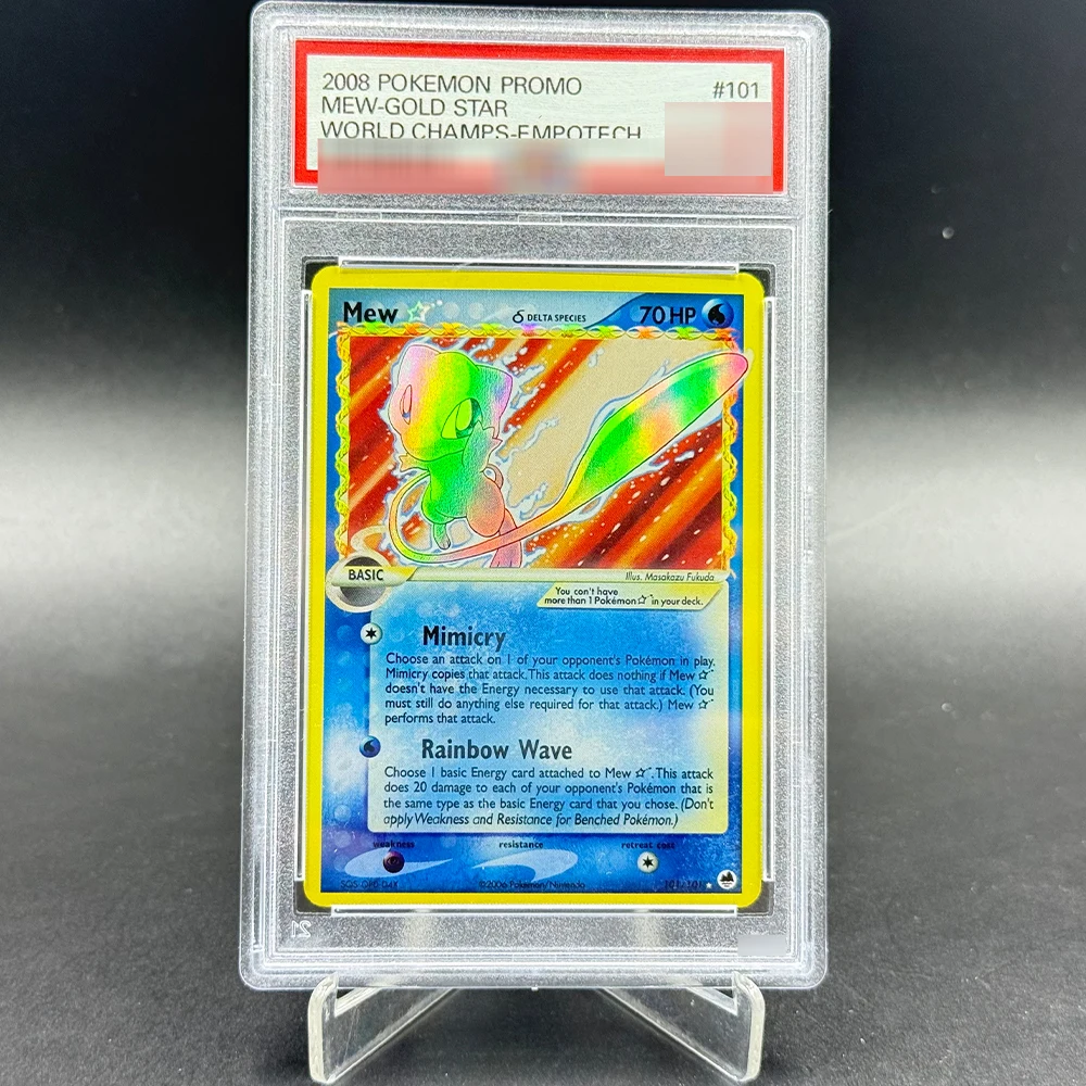 DIY English PKM Mew Gold Star EX Dragon Frontiers Ultra Rare Holo 101/101 2006 Vintage Points Rating Collection Anime Game Cards
DIY English PKM Mew Gold Star EX Dragon Frontiers Ultra Rare Holo 101/101 2006 Vintage Points Rating Collection Anime Game Cards