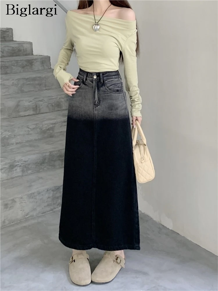 Den Spring Gradient Print Long Skirts Women Split Modis High Waist Korean Style Loose Pleated Ladies Skirts A-Line Woman Skirts
Den Spring Gradient Print Long Skirts Women Split Modis High Waist Korean Style Loose Pleated Ladies Skirts A-Line Woman Skirts