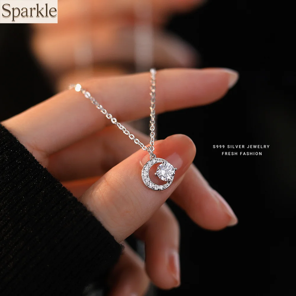 Crescent Moon Pendant Necklace With Zircon for Women Girls Luxury jewelry Gift For Wedding Party Dinner Free Shipping
Crescent Moon Pendant Necklace With Zircon for Women Girls Luxury jewelry Gift For Wedding Party Dinner Free Shipping