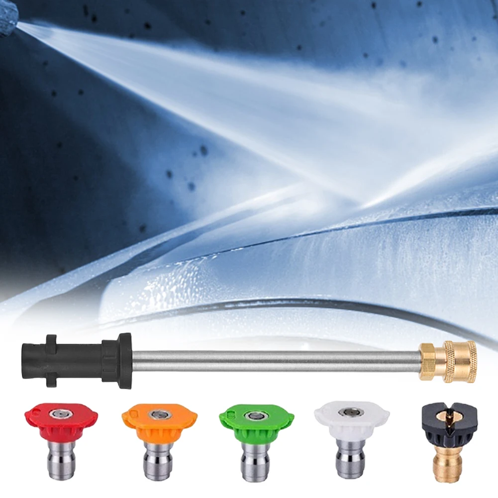 Удлинительная палочка 17/41 см, быстроразъемный разъем 1/4 с 5 насадками, удлинительная палочка для мойки высокого давления для Karcher K2-K7
Удлинительная палочка 17/41 см, быстроразъемный разъем 1/4 с 5 насадками, удлинительная палочка для мойки высокого давления для Karcher K2-K7