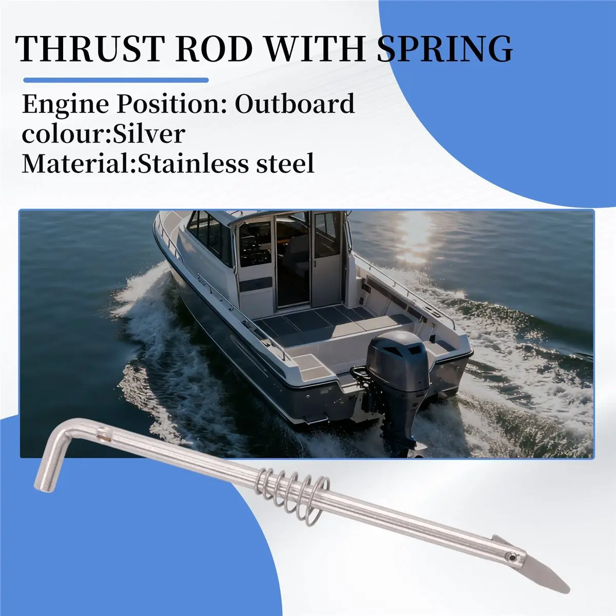 #53V Outdoors,Tilt Thrust Rod with Spring for 9.8-18HP Outboard Boat Motor (Silver)
#53V Outdoors,Tilt Thrust Rod with Spring for 9.8-18HP Outboard Boat Motor (Silver)
