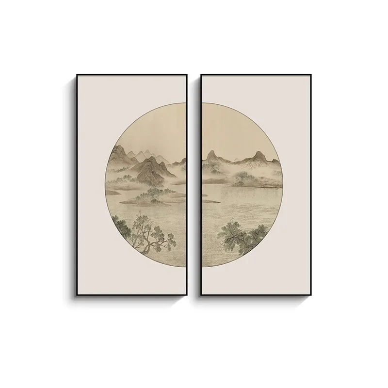 New Chinese style tea room background wall decorative painting ink painting study landscape Chinese painting living room dining
New Chinese style tea room background wall decorative painting ink painting study landscape Chinese painting living room dining
