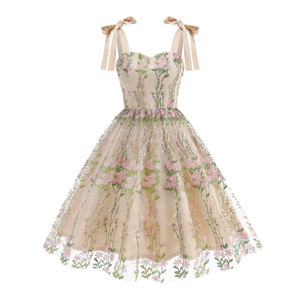Sexy Strapless Embroidery Waist Cinching Suspender Patchwork Mesh Retro Banquet Style Dress Dinner Party Club Short Skirt
Sexy Strapless Embroidery Waist Cinching Suspender Patchwork Mesh Retro Banquet Style Dress Dinner Party Club Short Skirt