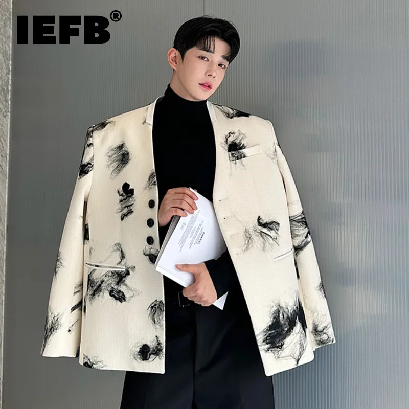 Мужской однобортный пиджак IEFB, свободный костюм контрастных цветов в Корейском стиле с V-образным вырезом, осень 2024, 9C7984
Мужской однобортный пиджак IEFB, свободный костюм контрастных цветов в Корейском стиле с V-образным вырезом, осень 2024, 9C7984