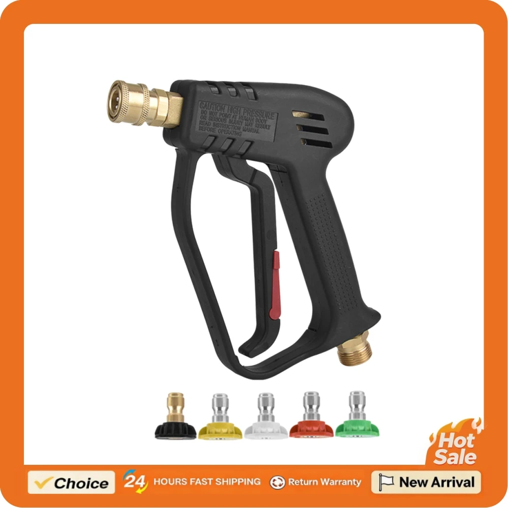 Car Wash Pressure Washer Gun Sprayer Gun 4000 PSI Max Washer Gun with 5 Color Nozzles M22 Hose Connector Car Cleaning Tool
Car Wash Pressure Washer Gun Sprayer Gun 4000 PSI Max Washer Gun with 5 Color Nozzles M22 Hose Connector Car Cleaning Tool