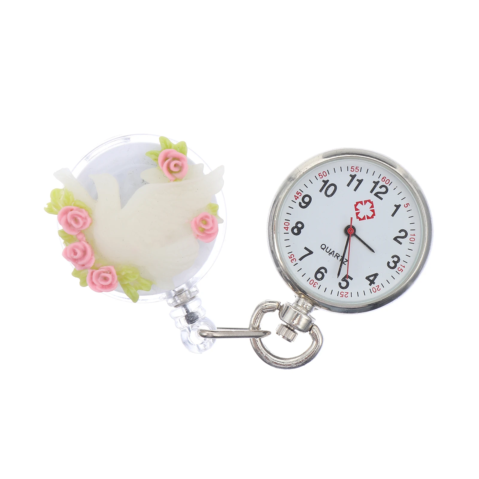 Floral Decorative Pocket Watch Fashion Nurse Watches Women Clip On Operated Low Power Consumption Practical
Floral Decorative Pocket Watch Fashion Nurse Watches Women Clip On Operated Low Power Consumption Practical