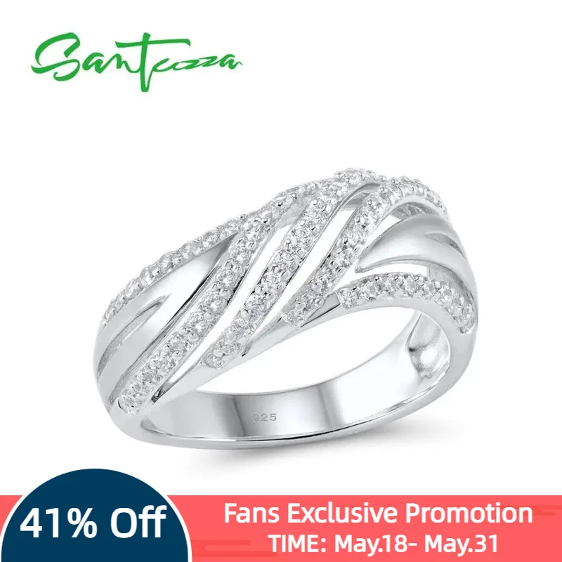SANTUZZA Silver Rings for Women Engagement Wedding Ring White Cubic Zirconia Stone Pure 925 Sterling Silver Chic Fashion Jewelry
SANTUZZA Silver Rings for Women Engagement Wedding Ring White Cubic Zirconia Stone Pure 925 Sterling Silver Chic Fashion Jewelry