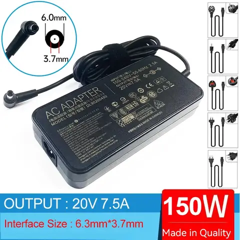 20V 7.5A Laptop AC Adapter Charger for ASUS TUF Gaming FA706 FX505 FA506 FX505G FX705GT FX505GE FX505DY FA506IH FX505GM FX505GD