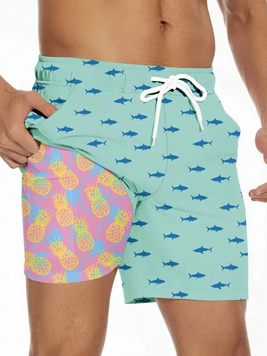 Mens 2 In 1 Swim Trunks Board Shorts Pineapple Shark Print Quick Dry
Mens 2 In 1 Swim Trunks Board Shorts Pineapple Shark Print Quick Dry