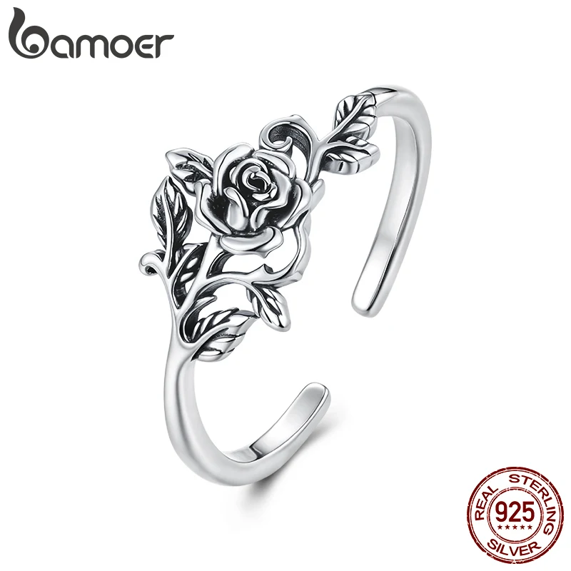 Открытое кольцо Bamoer Rose из чистого серебра 925 пробы, уникальный винтажный дизайн с розой, регулируемые кольца для женщин, изысканные ювелирные изделия, хороший подарок
Открытое кольцо Bamoer Rose из чистого серебра 925 пробы, уникальный винтажный дизайн с розой, регулируемые кольца для женщин, изысканные ювелирные изделия, хороший подарок