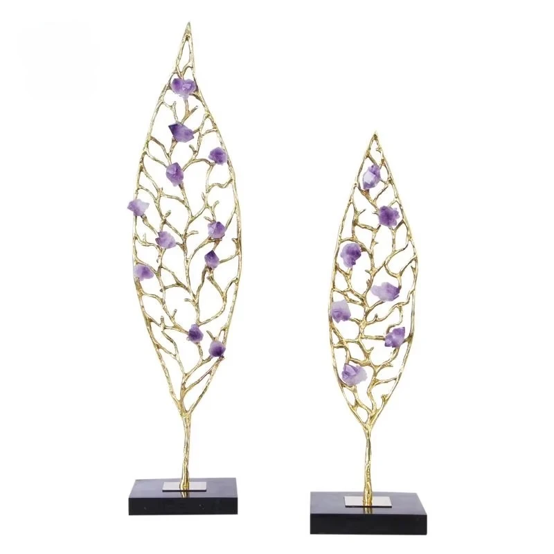 &c Light Luxury Modern Amethyst Wealth Tree Flower Shape Iron Ornament Hollow Leaves for Desktop Living Room Entrance Home Decor
&c Light Luxury Modern Amethyst Wealth Tree Flower Shape Iron Ornament Hollow Leaves for Desktop Living Room Entrance Home Decor