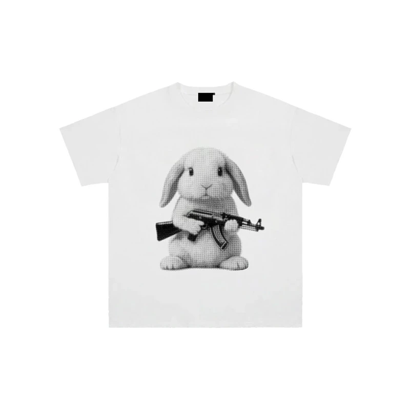 AK Original Cute Rabbit Rabbit Printing Short Sleeve T-shirt for Men and Women Sweethearts Outfit Loose Cotton Blouse
AK Original Cute Rabbit Rabbit Printing Short Sleeve T-shirt for Men and Women Sweethearts Outfit Loose Cotton Blouse