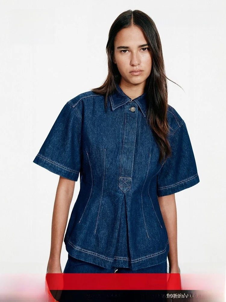H&M Women's Slim Fit Denim irt Autumn New Sle 36800 Cotton ort Sve Button Design Regular Thin
H&M Women's Slim Fit Denim irt Autumn New Sle 36800 Cotton ort Sve Button Design Regular Thin