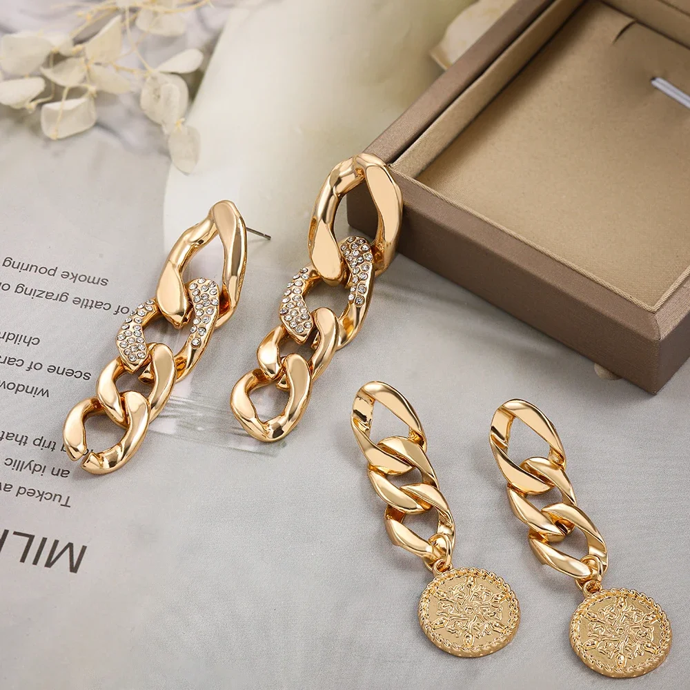 CZ Zircon Gold Color Long Tassel Metal Link Chain Drop Earrings for Women Fashion Vintage Round Coin Long Pendant Earring
CZ Zircon Gold Color Long Tassel Metal Link Chain Drop Earrings for Women Fashion Vintage Round Coin Long Pendant Earring