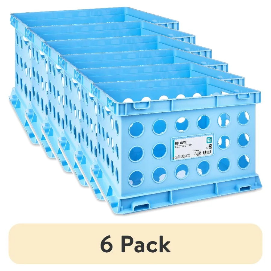 6 pack Plastic File and Storage Crate Sky Blue 1-pack
6 pack Plastic File and Storage Crate Sky Blue 1-pack