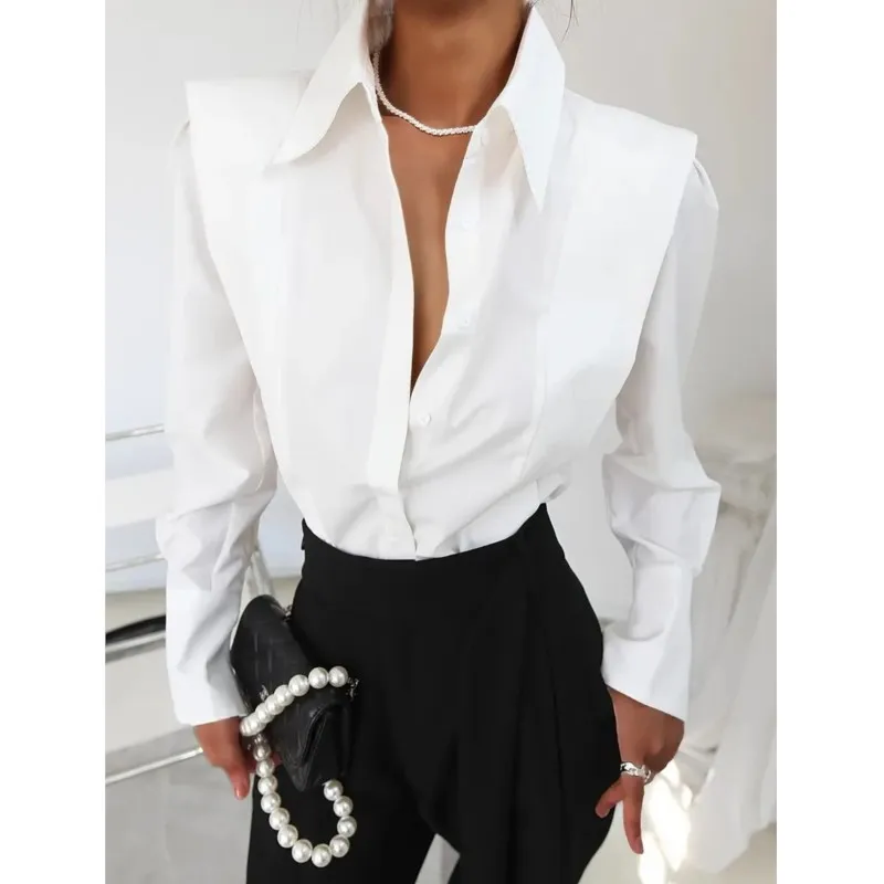 New Fashion Button-Down Shirt Point Collar Long Sleeve Slim Shirt Women's Spring Temperament Commuting Elegant Casual Shirt
New Fashion Button-Down Shirt Point Collar Long Sleeve Slim Shirt Women's Spring Temperament Commuting Elegant Casual Shirt