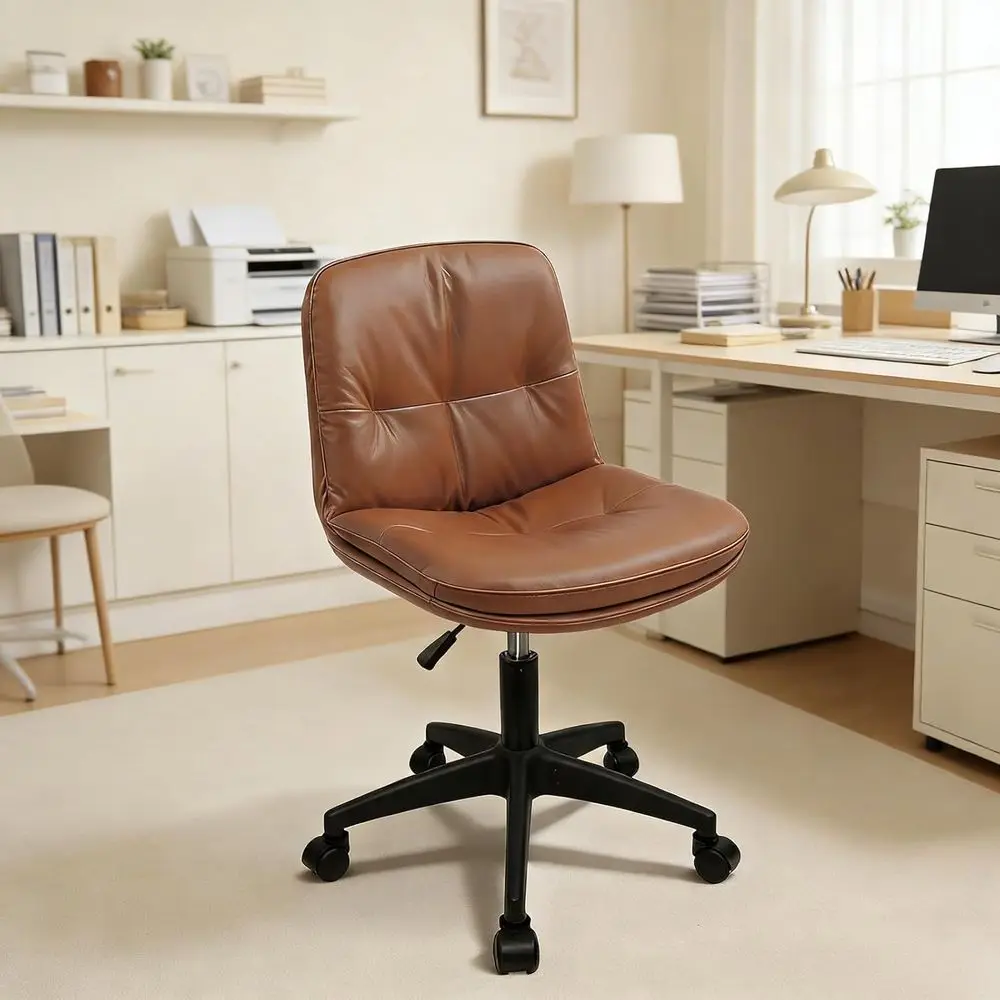 Armless Ergonomic Office Chair, Padded Cushion and Backrest, Adjustable Height, 360° Swivel Task Chair for Home Desk and Vanity
Armless Ergonomic Office Chair, Padded Cushion and Backrest, Adjustable Height, 360° Swivel Task Chair for Home Desk and Vanity
