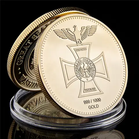 1871 Deutsche Reichsbank 1OZ vergulde Duitsland Cross Eagle ronde munten verzamelobjecten