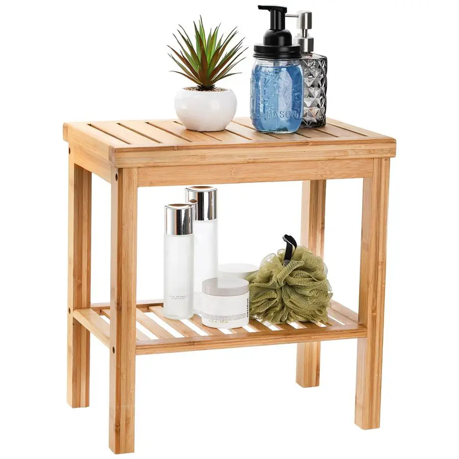 Bamboo Shower Bench, Bath Seat Stool, Spa Foot Rest Shaving Stool, Storage Shelf for Shampoo Towel, Works in Inside Bathroom, L
Bamboo Shower Bench, Bath Seat Stool, Spa Foot Rest Shaving Stool, Storage Shelf for Shampoo Towel, Works in Inside Bathroom, L
