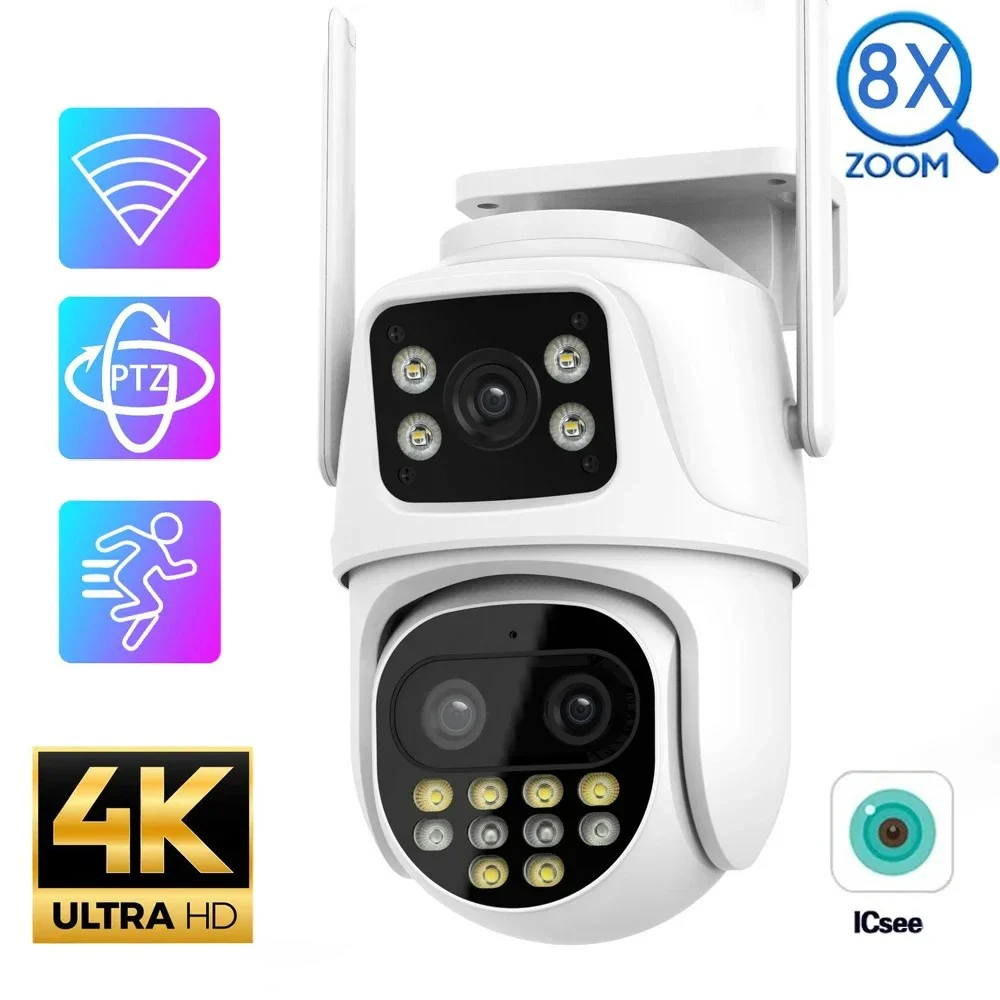 6MP Dual Screen And Dual Lens Wifi Surveillance Camera Ai Auto Tracking Color Night Vision Bluetooth Outdoor PTZ Security Camera
6MP Dual Screen And Dual Lens Wifi Surveillance Camera Ai Auto Tracking Color Night Vision Bluetooth Outdoor PTZ Security Camera