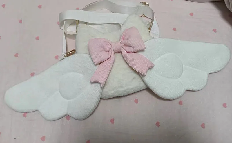 Japanese Y2k Kawaii Cute Lolita JK Girls Angel Wings/ Birthday Gift/ School Handbag Plush Backpack Uniform Cosplay Bag For Party
Japanese Y2k Kawaii Cute Lolita JK Girls Angel Wings/ Birthday Gift/ School Handbag Plush Backpack Uniform Cosplay Bag For Party
