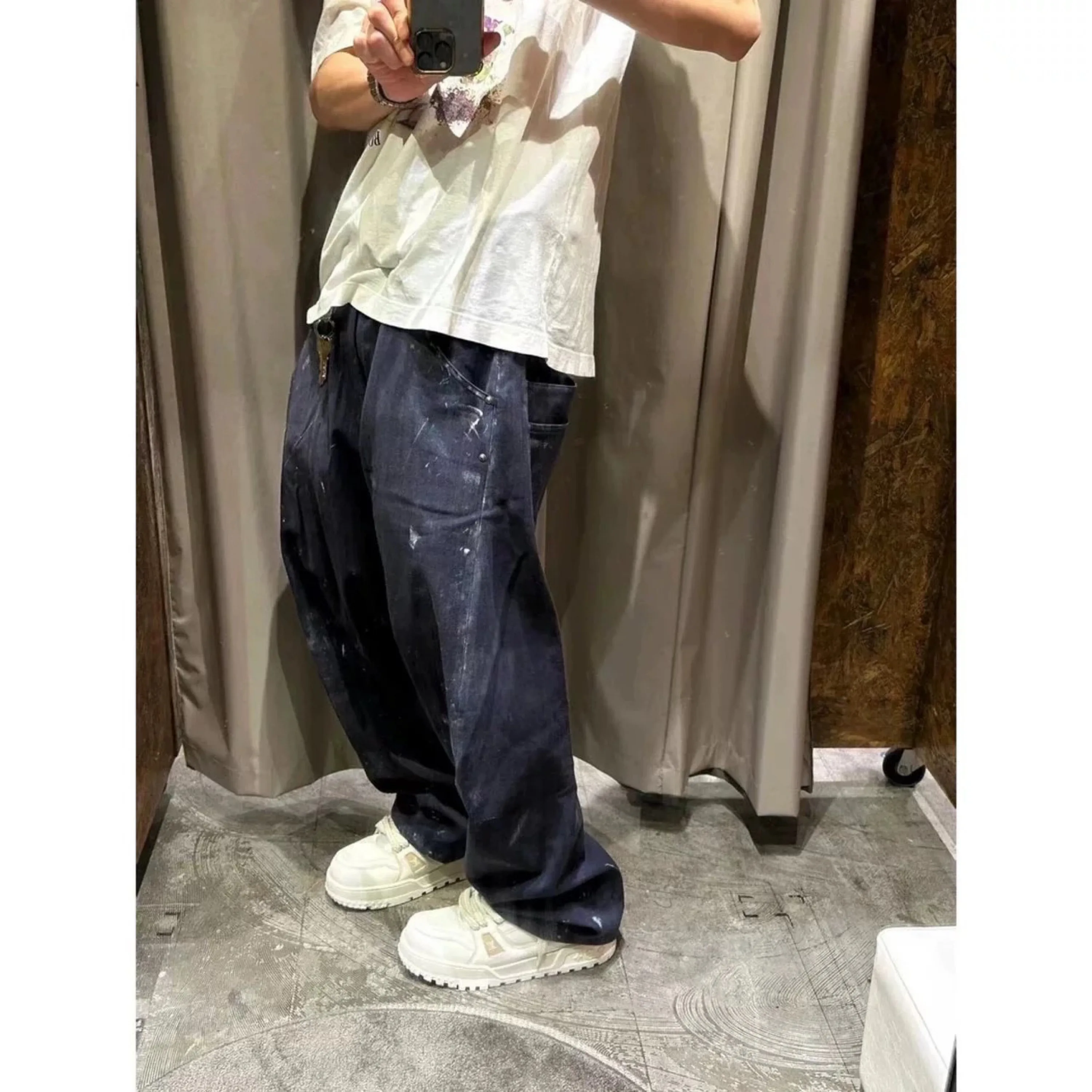 High Street Handmade Graffiti Scimitar Cocoon Cotton and Linen Casual Painter Pants
High Street Handmade Graffiti Scimitar Cocoon Cotton and Linen Casual Painter Pants