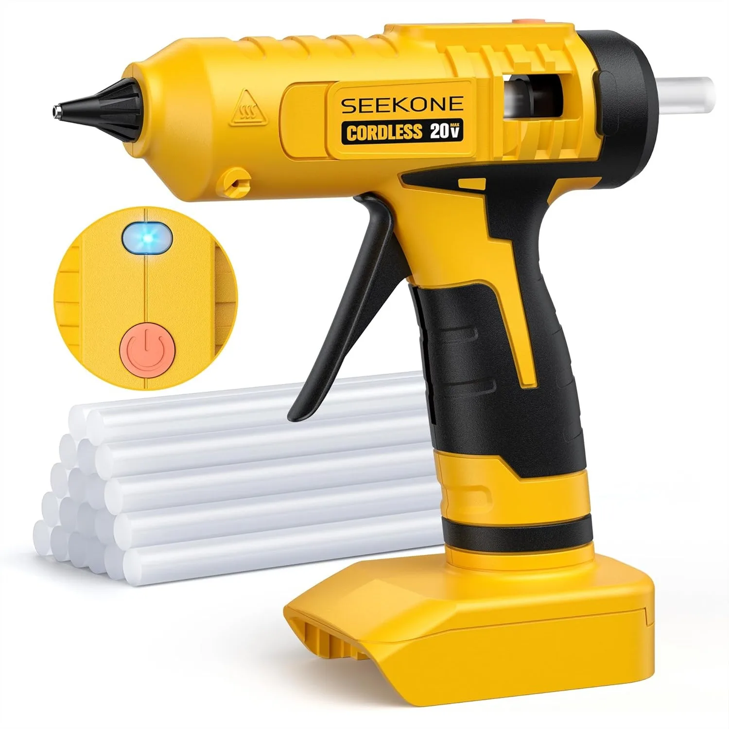 Cordless Hot Glue Gun for Dewalt 20V Battery, 100W Fast Preheating Anti-Drip Full Size with 20 Glue Sticks for Crafts DIY Home
Cordless Hot Glue Gun for Dewalt 20V Battery, 100W Fast Preheating Anti-Drip Full Size with 20 Glue Sticks for Crafts DIY Home