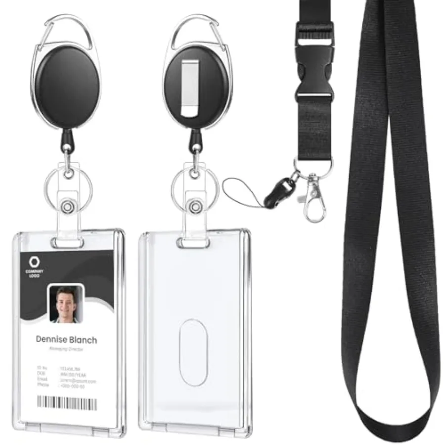 for ID Badges Retractable ID Badge Holder with Breakaway Lanyard Badge Reel with Acrylic ID Card Holders for Work Office Teache
for ID Badges Retractable ID Badge Holder with Breakaway Lanyard Badge Reel with Acrylic ID Card Holders for Work Office Teache