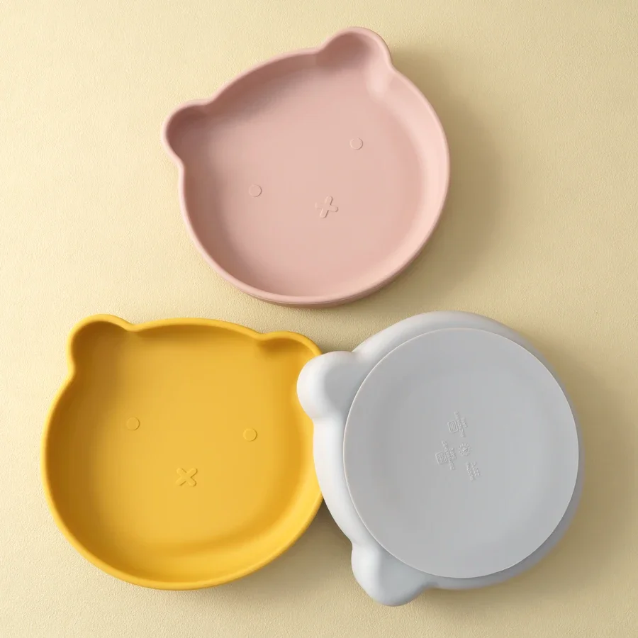 1PC Silicone Baby Dishes Suction Dining Plate Cartoon Bear Shape Baby Plates Eating Training Baby Food Storage Kids Tableware
1PC Silicone Baby Dishes Suction Dining Plate Cartoon Bear Shape Baby Plates Eating Training Baby Food Storage Kids Tableware