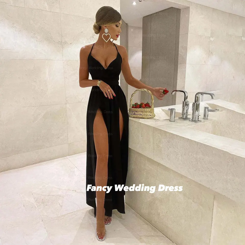 Fancy Sexy Deep V Neck Evening Dress A Line High Split Prom Gown Floor Length Sleeveless Formal Occasion Dresses Customized
Fancy Sexy Deep V Neck Evening Dress A Line High Split Prom Gown Floor Length Sleeveless Formal Occasion Dresses Customized