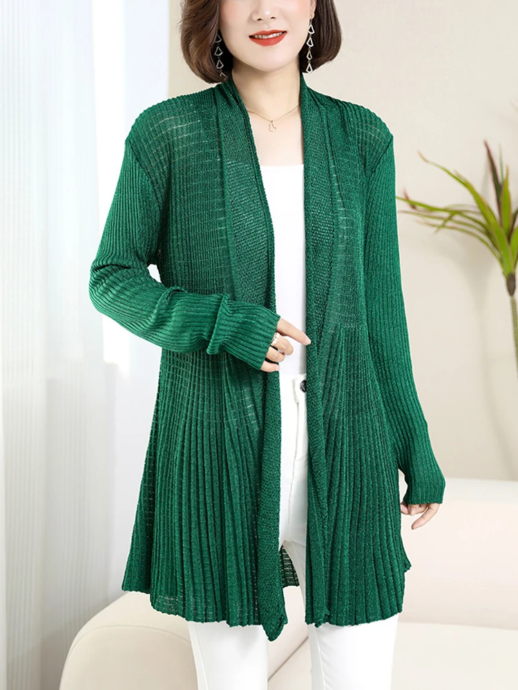Solid Female Cardigans Sweater Autumn Spring Long Sleeve Thin Knitted Sweaters Women Slim Cardigan
Solid Female Cardigans Sweater Autumn Spring Long Sleeve Thin Knitted Sweaters Women Slim Cardigan