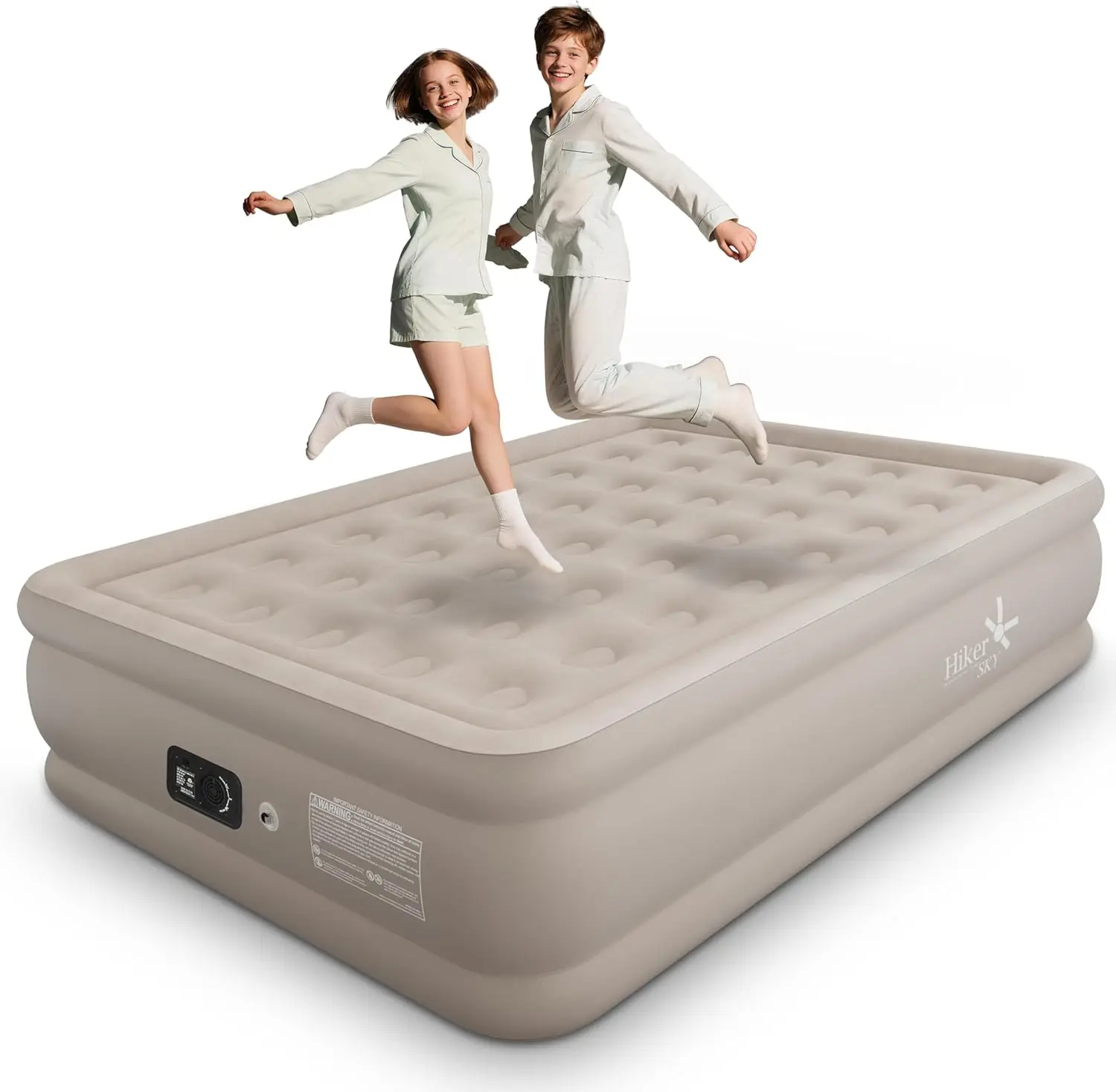 Full Air Mattress with Built-in Pump, Single Blow Up Air Bed, Portable Storage Bag, Home & Guest Use, Top Flocking, 18" Khaki
Full Air Mattress with Built-in Pump, Single Blow Up Air Bed, Portable Storage Bag, Home & Guest Use, Top Flocking, 18" Khaki