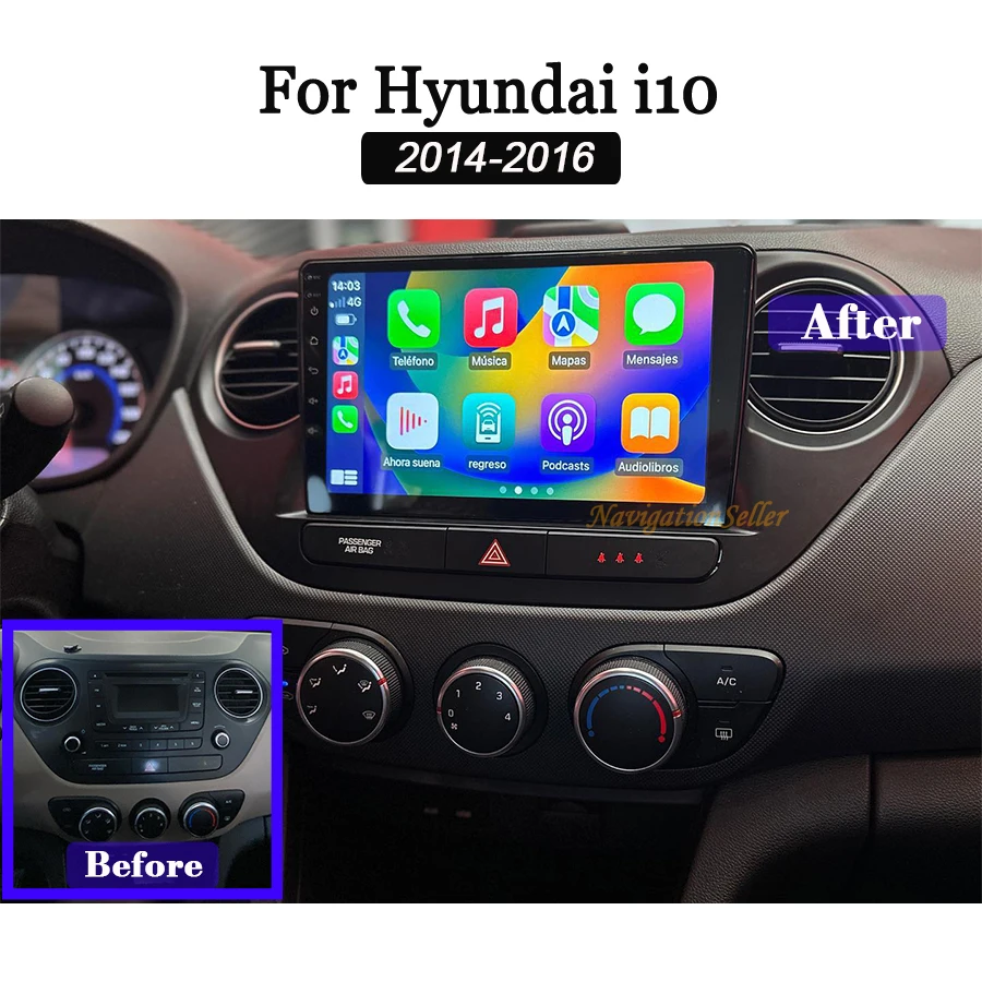 VIGOHI Android Car Stereo For Hyundai i10 2013-2017 Car Radio Stereo CarPlay Screen Multimedia Navigation Touch Stereo Head Unit
VIGOHI Android Car Stereo For Hyundai i10 2013-2017 Car Radio Stereo CarPlay Screen Multimedia Navigation Touch Stereo Head Unit