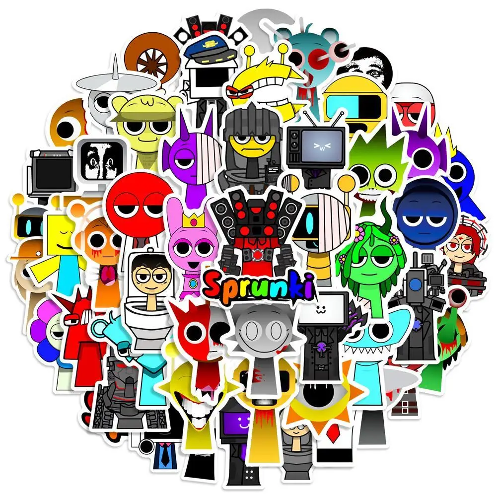 50/100pcs Sprunki Stickers Set Funny Cartoon Decals Sprunki Wenda Oren Singers Sticker For Skateboard Laptop Water Bottle Decor
50/100pcs Sprunki Stickers Set Funny Cartoon Decals Sprunki Wenda Oren Singers Sticker For Skateboard Laptop Water Bottle Decor