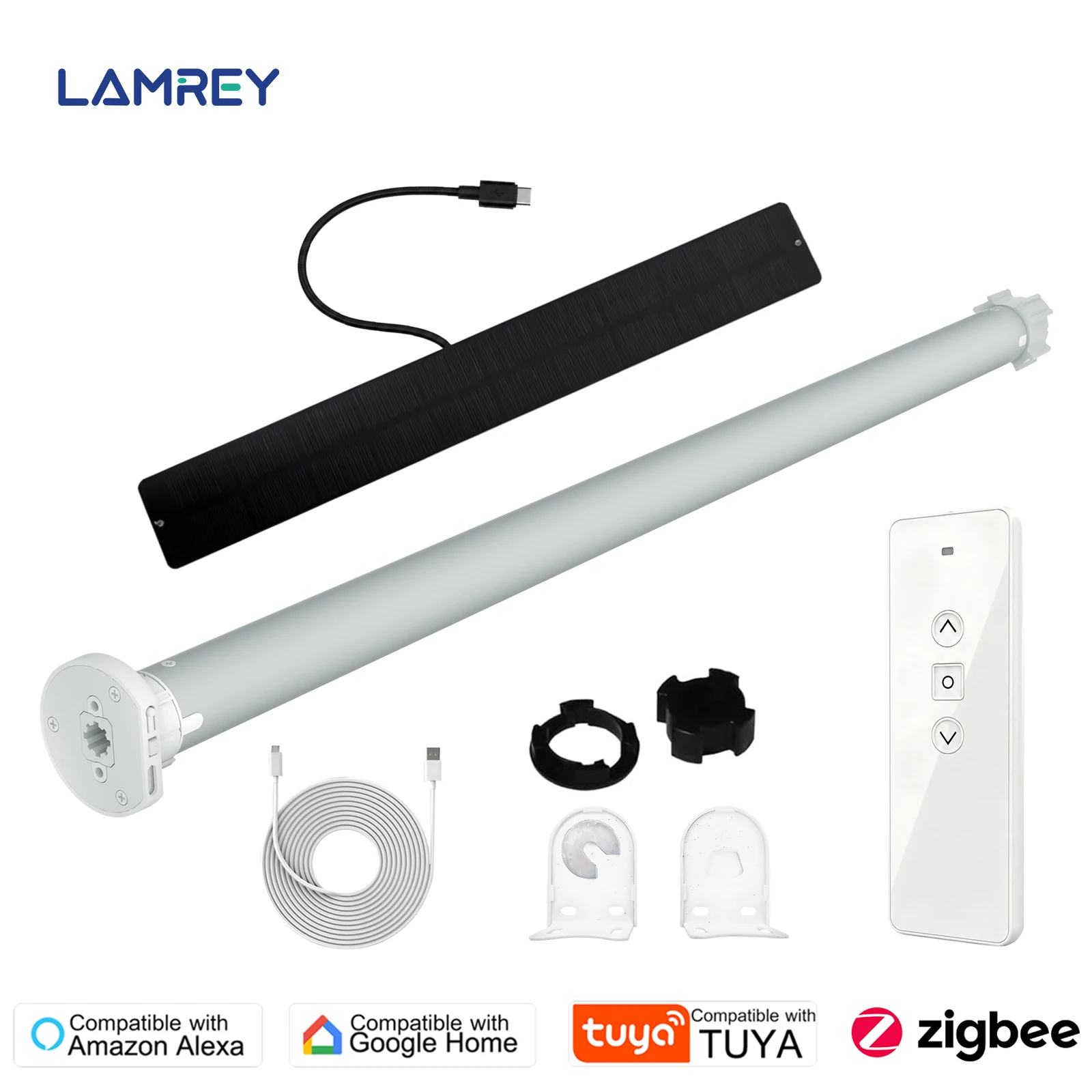 Мотор для рулонных штор LAMREY Tuya Zigbee, 38 мм (1,5 дюйма), трубчатый, на батарейках, с солнечной панелью, голосовое управление
Мотор для рулонных штор LAMREY Tuya Zigbee, 38 мм (1,5 дюйма), трубчатый, на батарейках, с солнечной панелью, голосовое управление