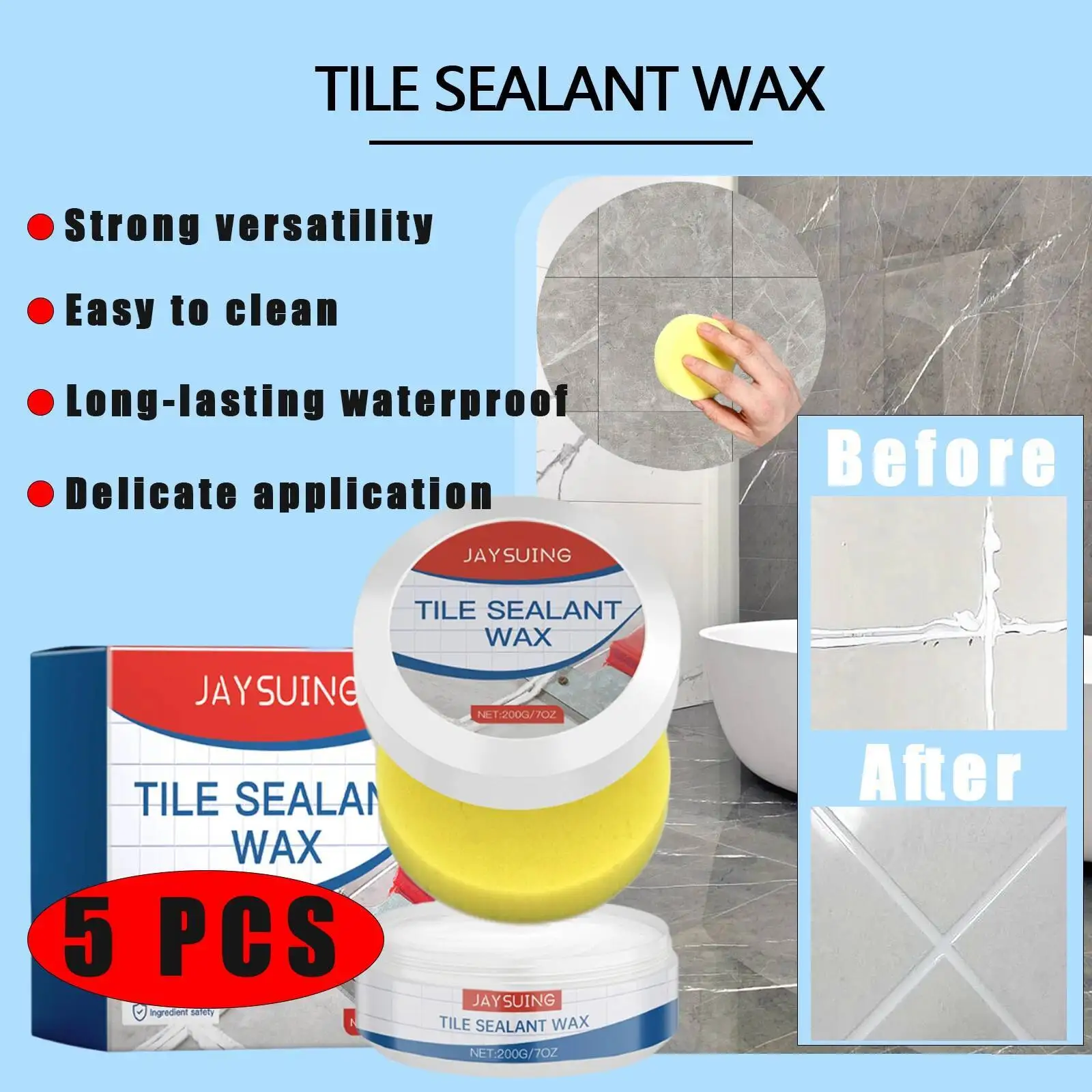 5Pcs Cleaning Multipurpose Household Renovation Ceramics Wall/Floor Tile Seam Grout Isolation Protections Wax
5Pcs Cleaning Multipurpose Household Renovation Ceramics Wall/Floor Tile Seam Grout Isolation Protections Wax