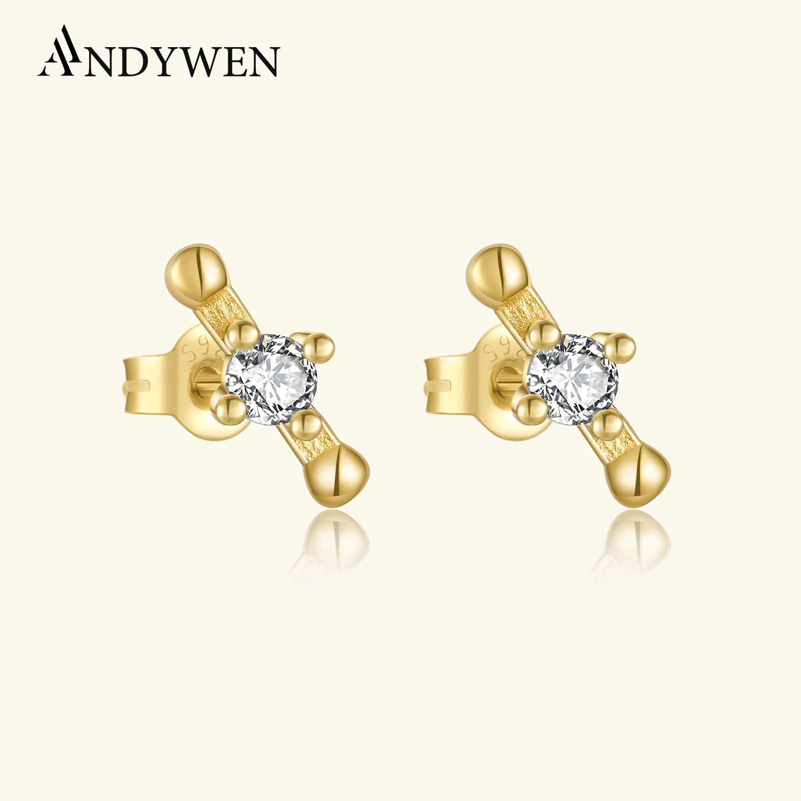 ANDYWEN 925 Sterling Silver Gold Oliva Line Beads CZ Stud Earring Clips Piercing Pendientes Women Luxury Jewelry Gift Tiny
ANDYWEN 925 Sterling Silver Gold Oliva Line Beads CZ Stud Earring Clips Piercing Pendientes Women Luxury Jewelry Gift Tiny