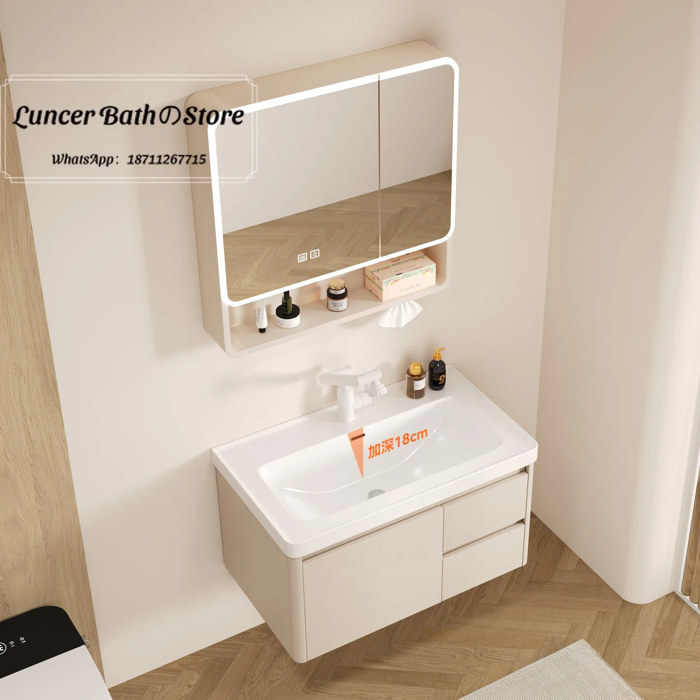 Deepened by 18 cm, ceramic integrated basin, toilet waterproof, integrated combination of washbasin
Deepened by 18 cm, ceramic integrated basin, toilet waterproof, integrated combination of washbasin