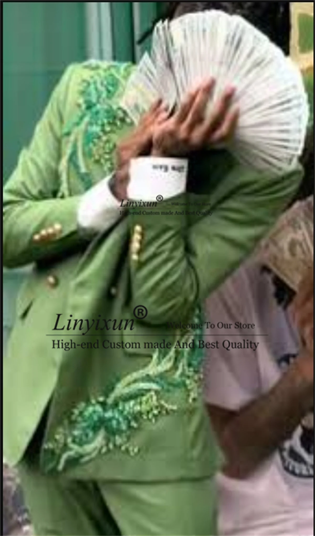 Fashion Green Men Suit Crystal Appliques Groom Tuxedo Slim Fit Customized Wedding Party Blazer 2 Pieces Sets Male ropa hombre
Fashion Green Men Suit Crystal Appliques Groom Tuxedo Slim Fit Customized Wedding Party Blazer 2 Pieces Sets Male ropa hombre
