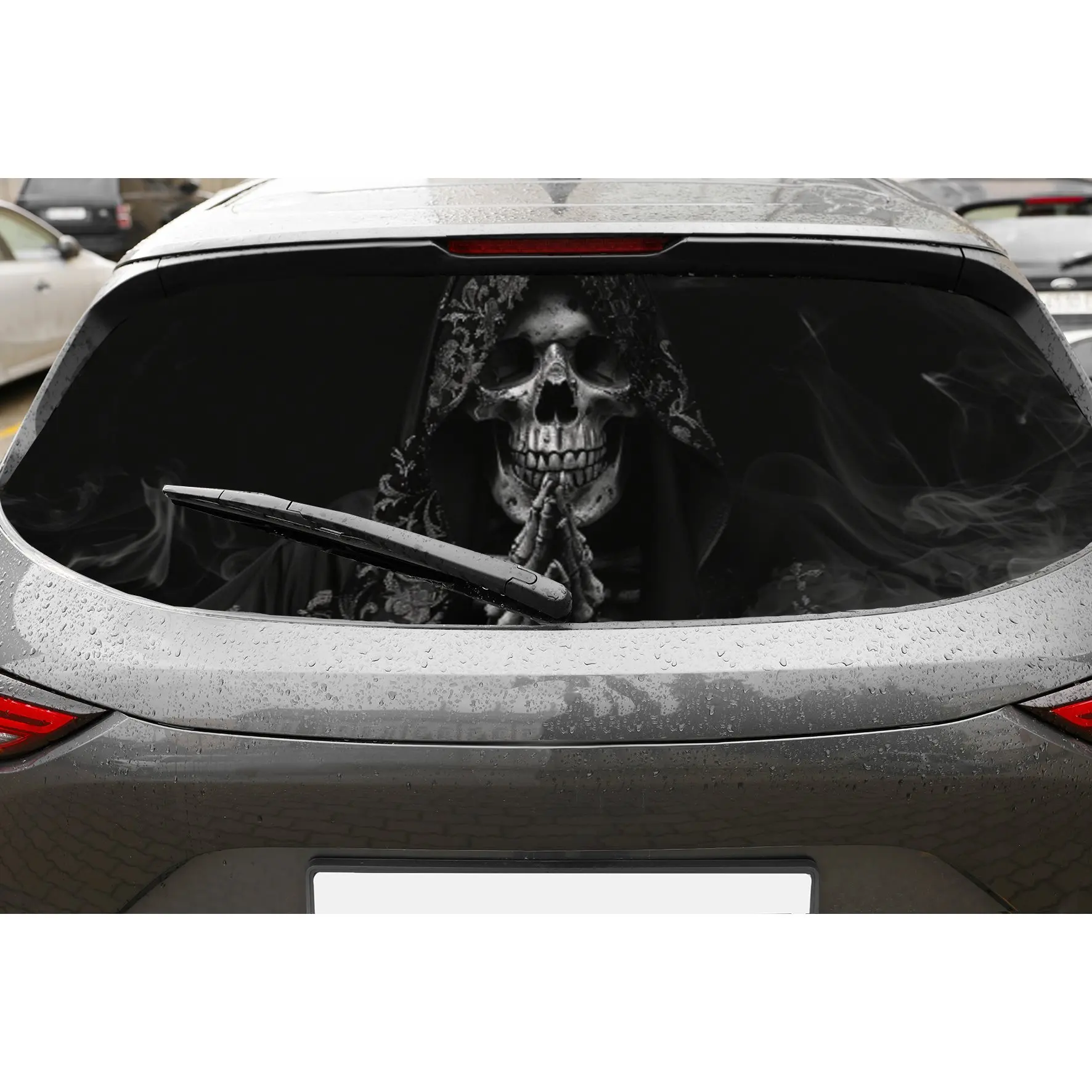 Praying Grim Reaper PVC Perforated Car Vinyl Wraps, Privacy Enhancing Design for Rear Window, Car Rear Windshield Sticker for Mo
Praying Grim Reaper PVC Perforated Car Vinyl Wraps, Privacy Enhancing Design for Rear Window, Car Rear Windshield Sticker for Mo