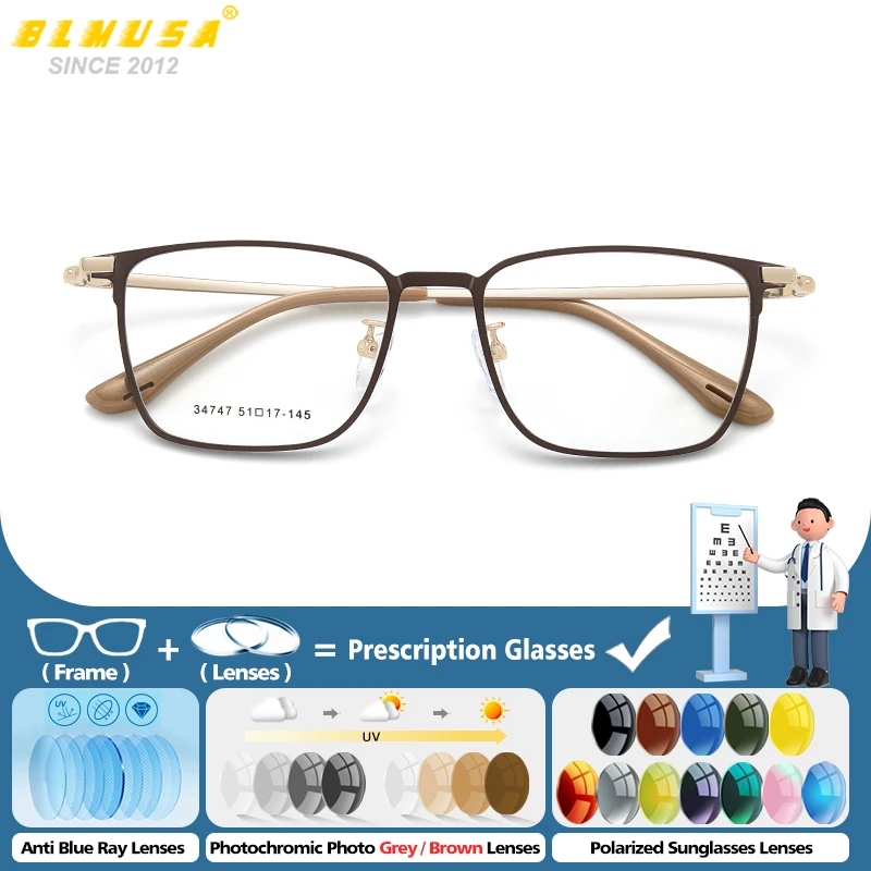 BLMUSA (M) Fashion Men Business Progressive Prescription Glasses Square Anti Blue Light/Photochromic Optical Myopia Eyeglasses
BLMUSA (M) Fashion Men Business Progressive Prescription Glasses Square Anti Blue Light/Photochromic Optical Myopia Eyeglasses