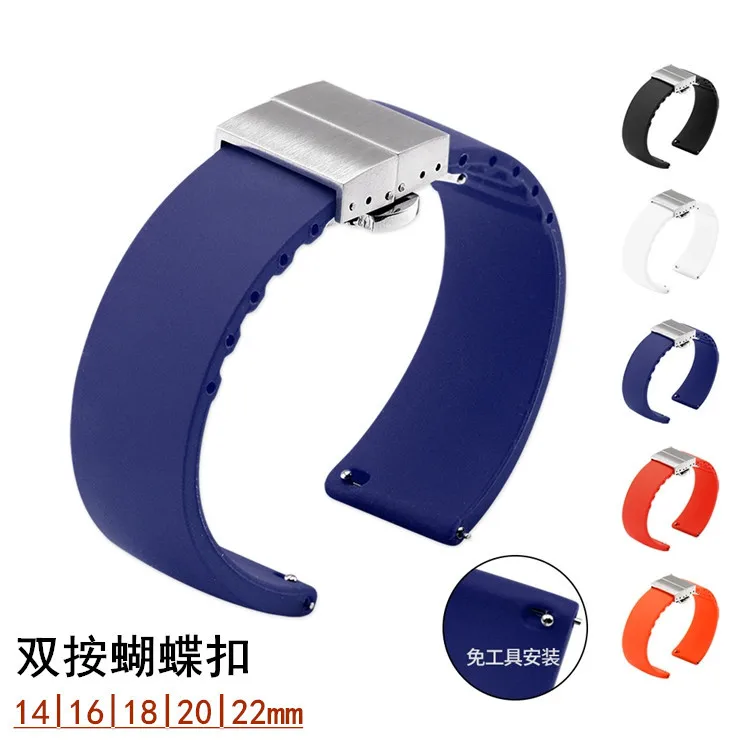 16mm 18mm 20mm 22mm 24mm Soft Silicone Quick Release Watchband High Quality Butterfly Buckle Bracelet Band Strap Accessories
16mm 18mm 20mm 22mm 24mm Soft Silicone Quick Release Watchband High Quality Butterfly Buckle Bracelet Band Strap Accessories