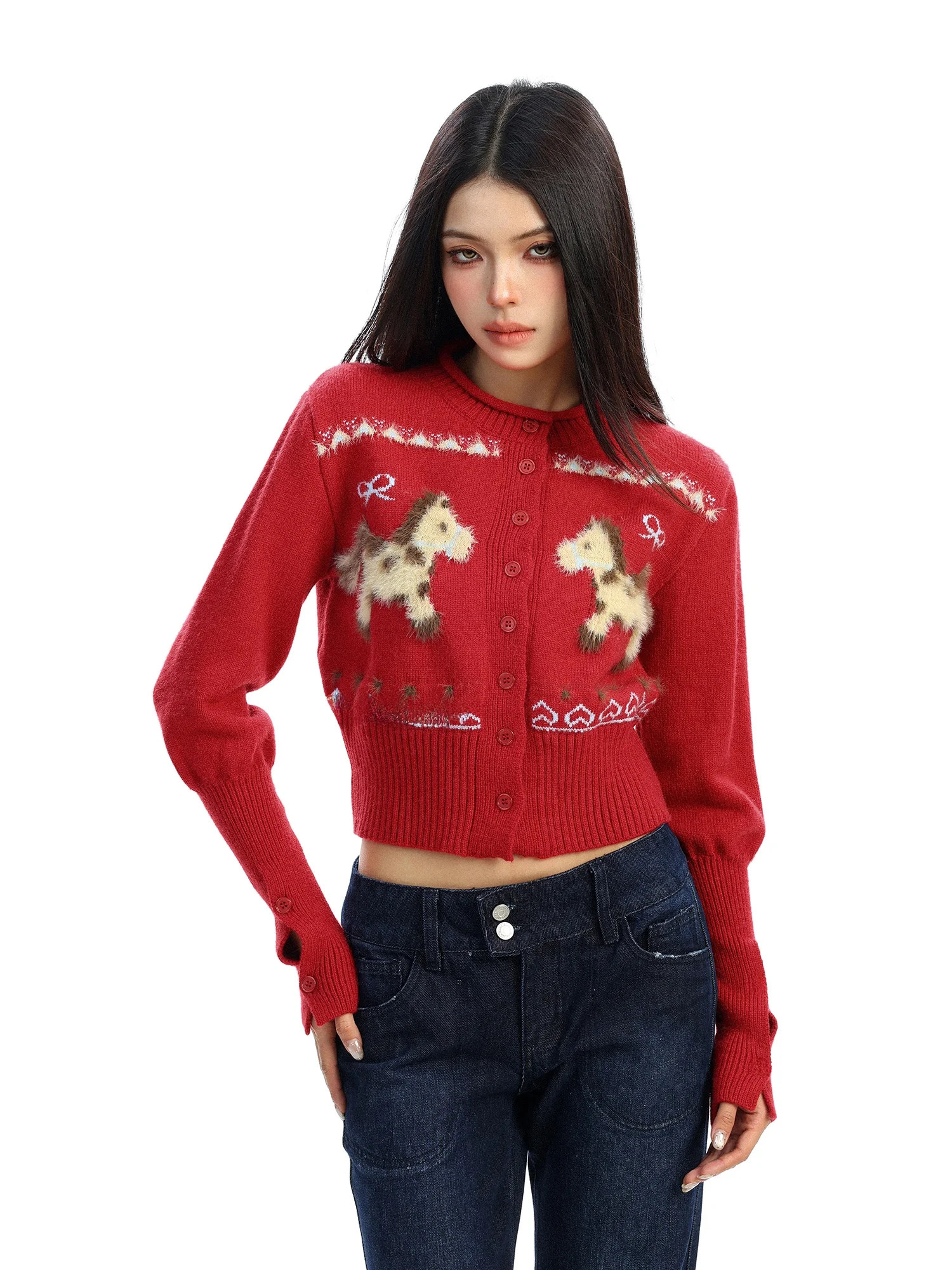 Red Fce Lined Sweater Women's Autumn Winter ort Waist Cinching Slimming Top New Year Outerwear Vintage Sle Knitted
Red Fce Lined Sweater Women's Autumn Winter ort Waist Cinching Slimming Top New Year Outerwear Vintage Sle Knitted