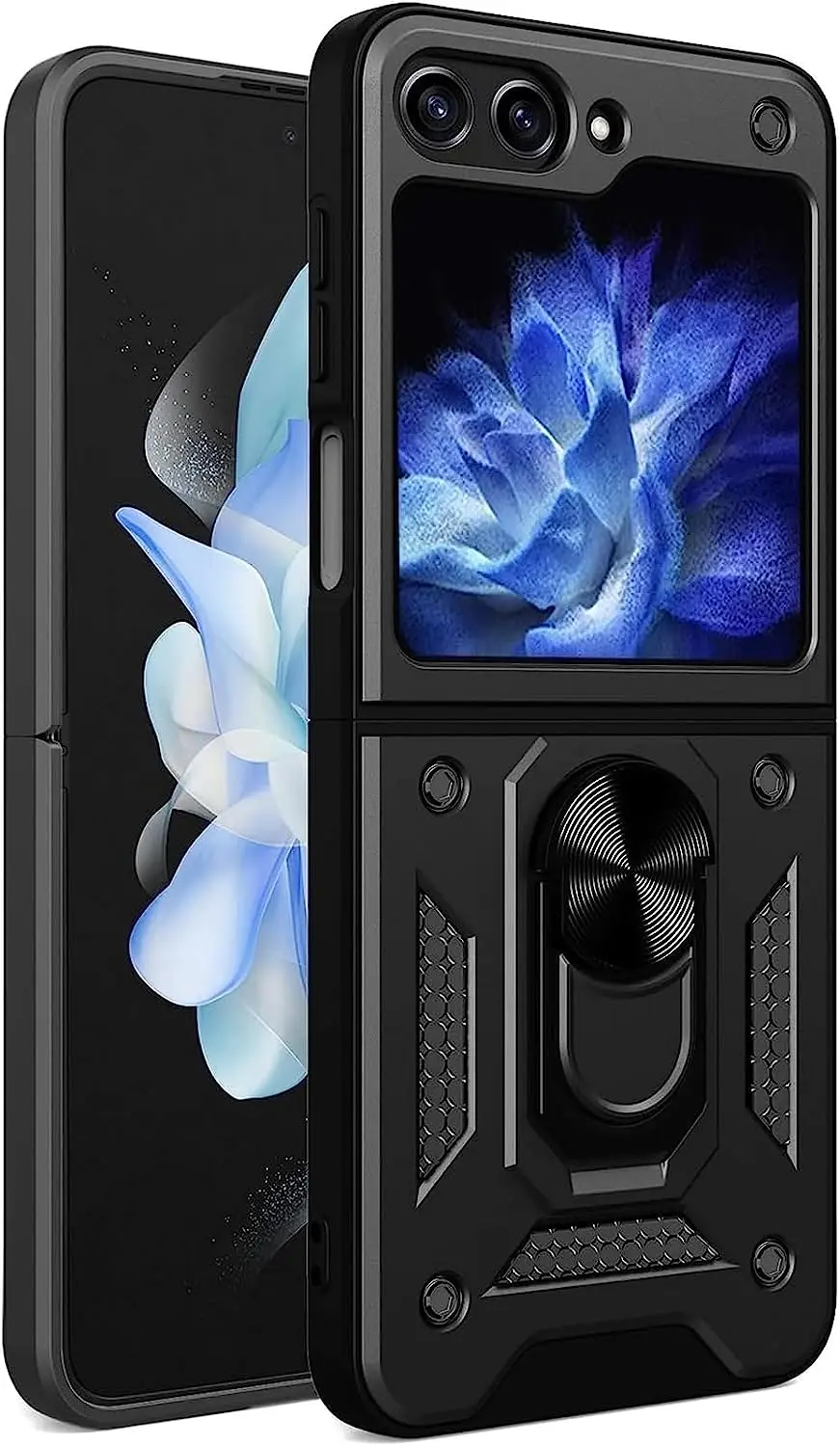 Case for Samsung Galaxy Z Flip 5, Heavy Duty Shockproof Full Body Protective, Built in Rotatable Magnetic Ring Holder Kickstand
Case for Samsung Galaxy Z Flip 5, Heavy Duty Shockproof Full Body Protective, Built in Rotatable Magnetic Ring Holder Kickstand
