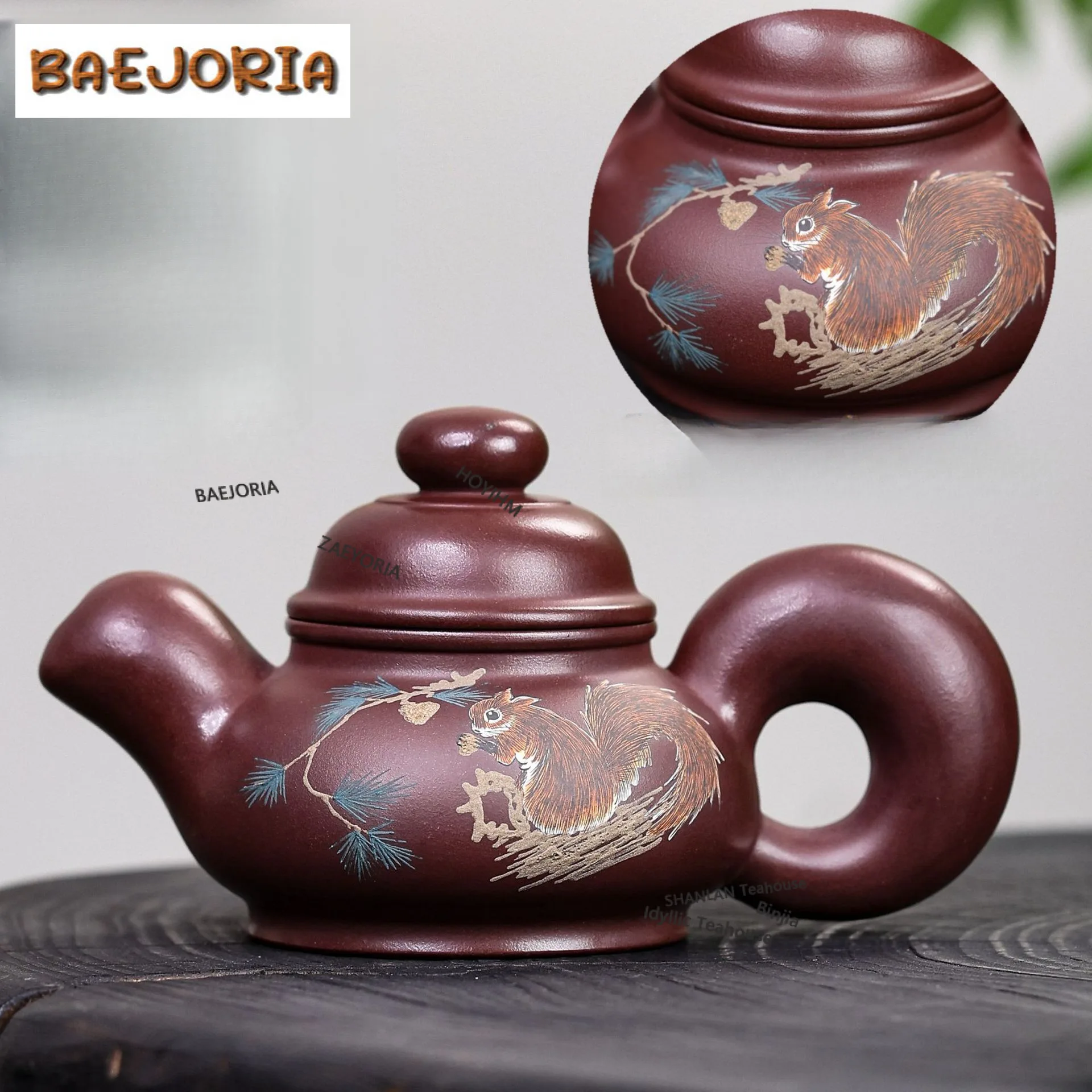 400ml High-end Yixing Purple Clay Teapots Master Handmade Squirrel Pot Raw Ore Mud Kettle With Infuser Zisha Tea Set Decoration
400ml High-end Yixing Purple Clay Teapots Master Handmade Squirrel Pot Raw Ore Mud Kettle With Infuser Zisha Tea Set Decoration