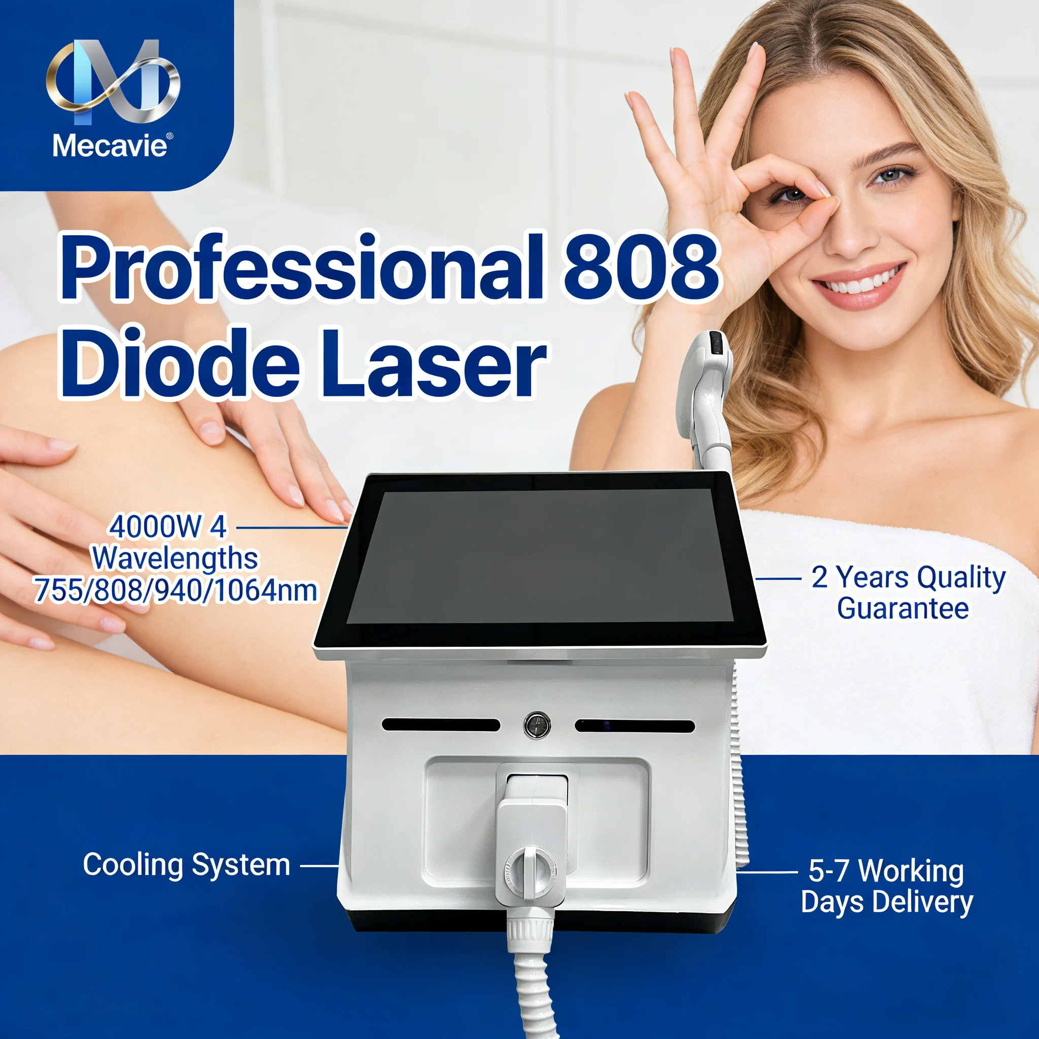 4 Wavelengths Newest 808nm Diode Laser Hair Removal Machine Hair Removal Laser Brand New Black Ice Platinum Cooling System
4 Wavelengths Newest 808nm Diode Laser Hair Removal Machine Hair Removal Laser Brand New Black Ice Platinum Cooling System
