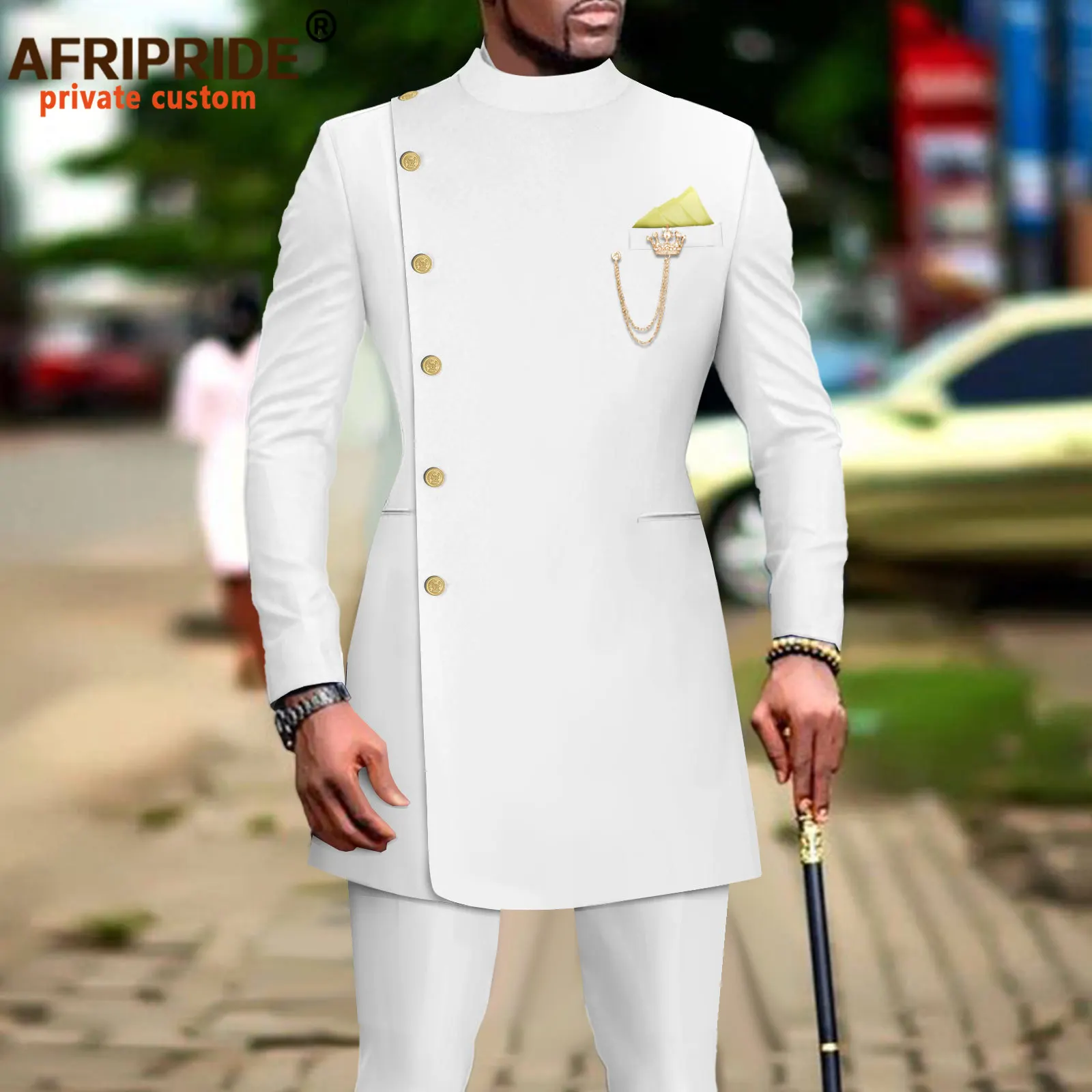 African Suits for Men Single Breasted Blazer and Pants 2 Piece Set Dashiki Outfits Ankara Attire with Chain Kerchief A2316019
African Suits for Men Single Breasted Blazer and Pants 2 Piece Set Dashiki Outfits Ankara Attire with Chain Kerchief A2316019