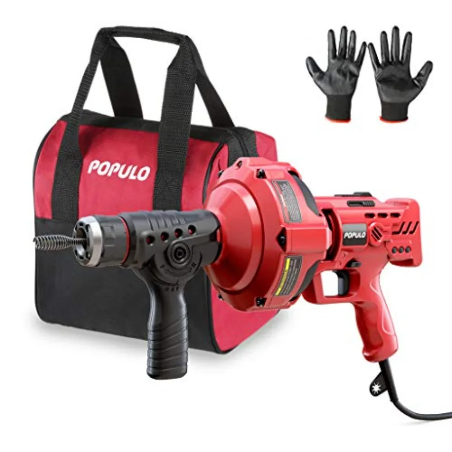 【Spot goods】POPULO 120V Auto Feed Drain Auger23 FT Drain Snake Suitable For 3/4"-2" Pipes For Unclogging Sinks Shower Floor Dra
【Spot goods】POPULO 120V Auto Feed Drain Auger23 FT Drain Snake Suitable For 3/4"-2" Pipes For Unclogging Sinks Shower Floor Dra