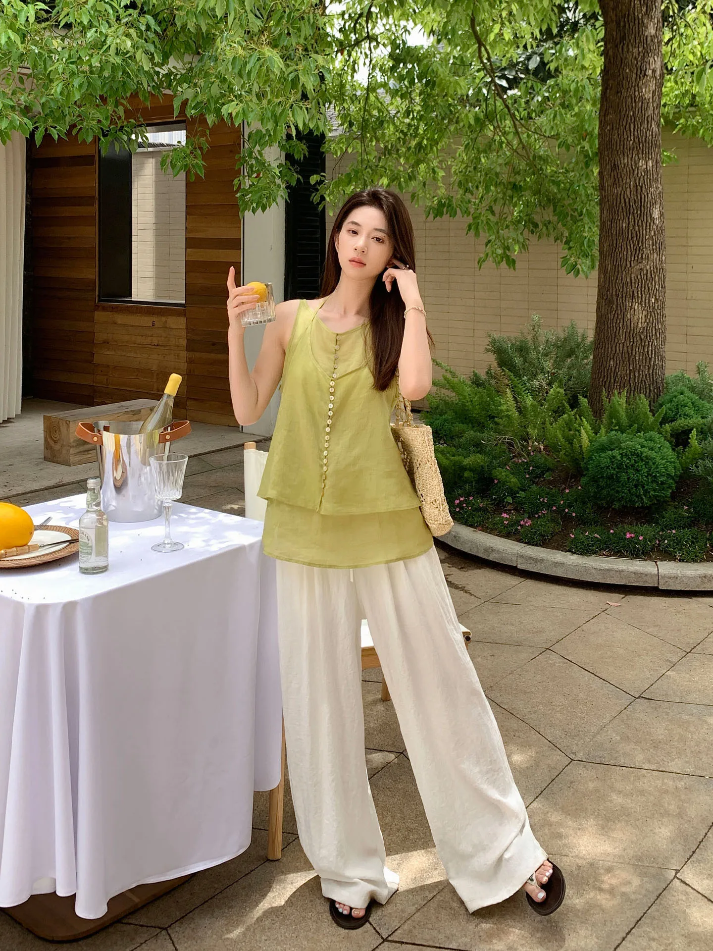 TWINS Lightweight Linen Vest Strap Two-Piece Set Thin Breathable Layered Top Women's Faion Summer Commute Sle Straight Cut
TWINS Lightweight Linen Vest Strap Two-Piece Set Thin Breathable Layered Top Women's Faion Summer Commute Sle Straight Cut